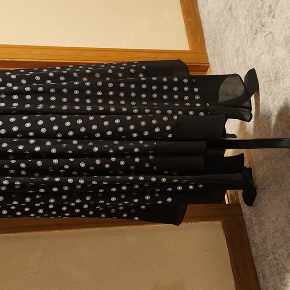 Michael Kors Sleeveless Metalic Dot Printed Fit & Flare Dress, Hankerchief Hem L - Picture 11 of 11